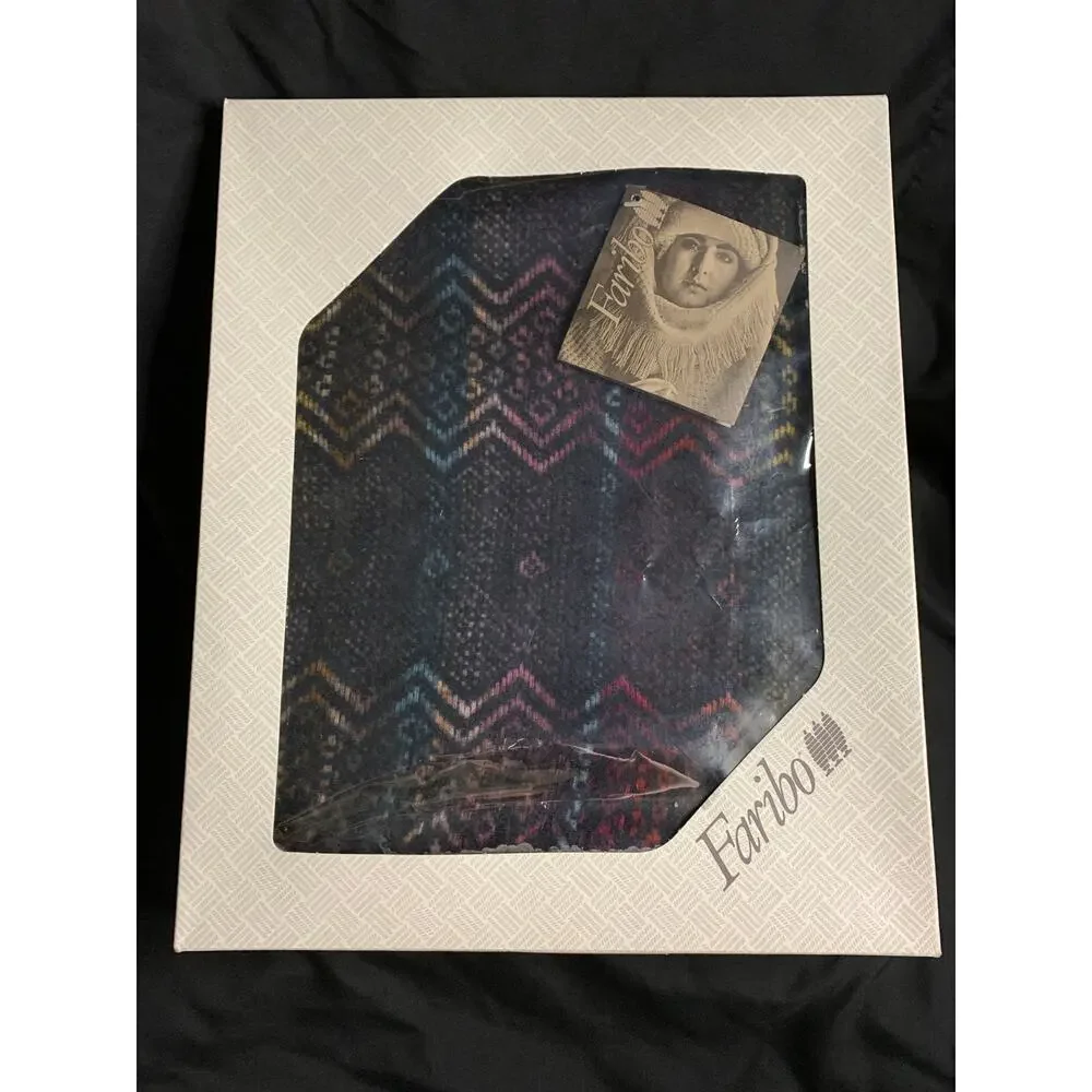 Vintage Faribo Yuma Pure Wool Throw Blanket Southwest 50x72 USA Original Box